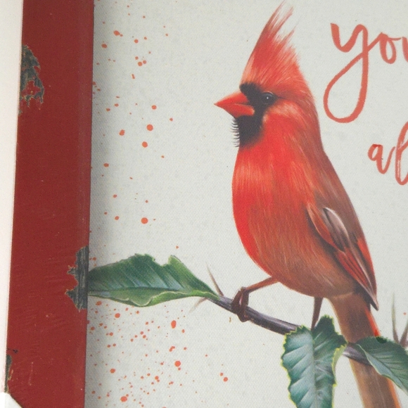 NWT Red Christmas Cardinal Bird Rustic Framed Christian Wall Art- 12 x 16 - Picture 2 of 4